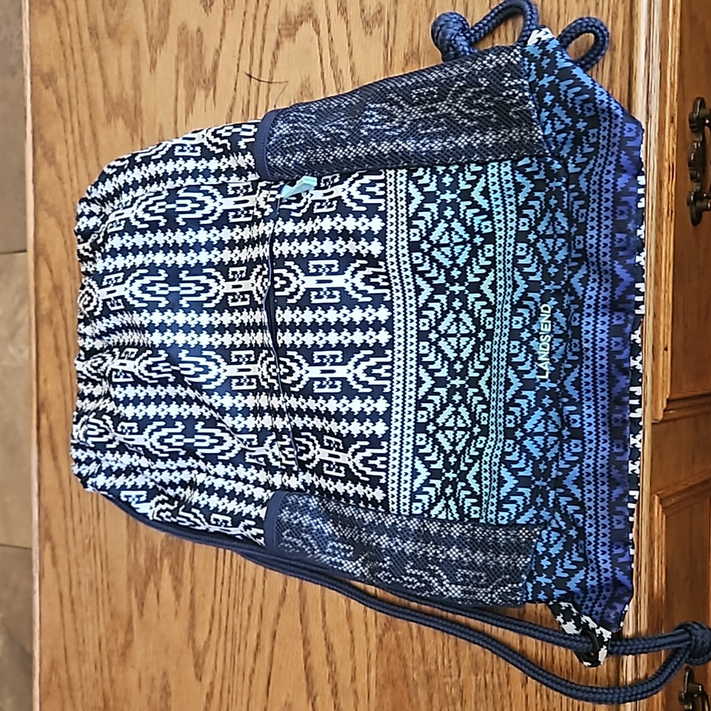 Lands' End Ombre Aztec Drawstring Backpack - image 1